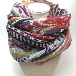 Anthropologie Caravan Embroidered Loop Scarf